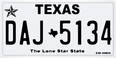 TX license plate DAJ5134
