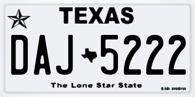 TX license plate DAJ5222