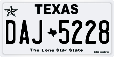 TX license plate DAJ5228