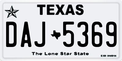 TX license plate DAJ5369