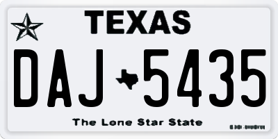 TX license plate DAJ5435