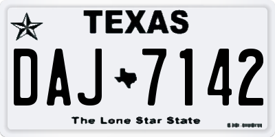 TX license plate DAJ7142