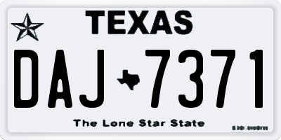 TX license plate DAJ7371
