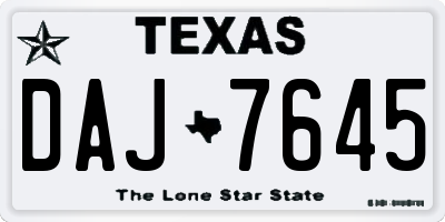TX license plate DAJ7645
