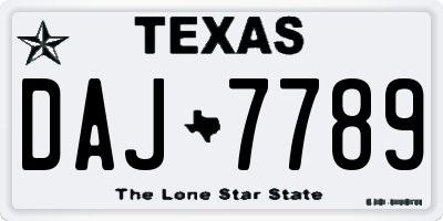 TX license plate DAJ7789