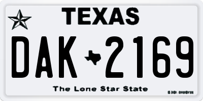 TX license plate DAK2169