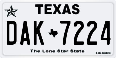 TX license plate DAK7224