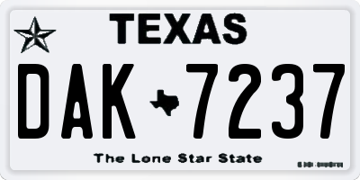 TX license plate DAK7237