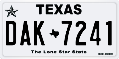 TX license plate DAK7241