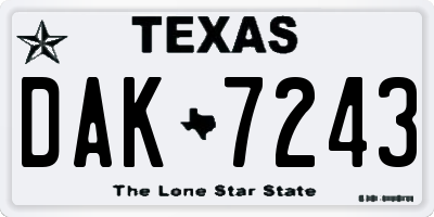 TX license plate DAK7243