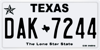 TX license plate DAK7244