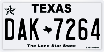 TX license plate DAK7264