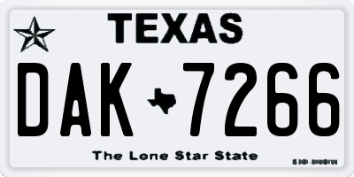 TX license plate DAK7266