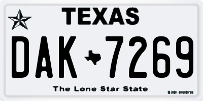 TX license plate DAK7269