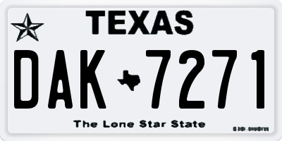TX license plate DAK7271