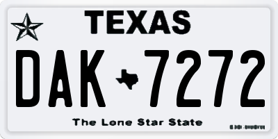 TX license plate DAK7272