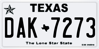 TX license plate DAK7273