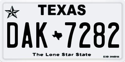 TX license plate DAK7282
