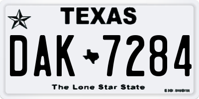 TX license plate DAK7284