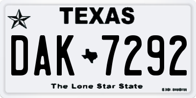 TX license plate DAK7292
