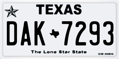 TX license plate DAK7293