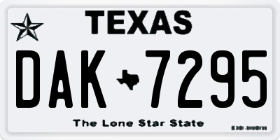 TX license plate DAK7295