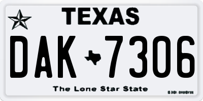 TX license plate DAK7306