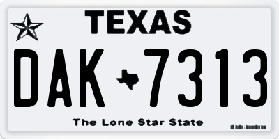 TX license plate DAK7313