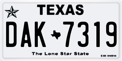 TX license plate DAK7319
