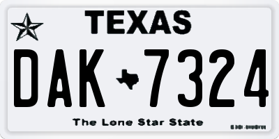 TX license plate DAK7324