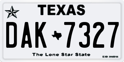 TX license plate DAK7327