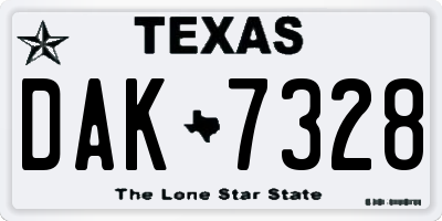 TX license plate DAK7328
