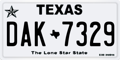 TX license plate DAK7329