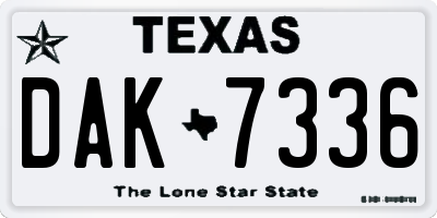 TX license plate DAK7336