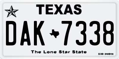 TX license plate DAK7338