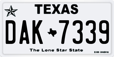TX license plate DAK7339