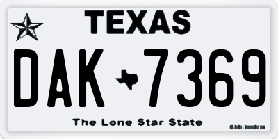 TX license plate DAK7369