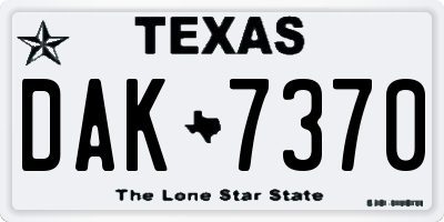 TX license plate DAK7370