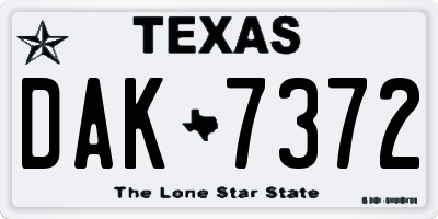 TX license plate DAK7372