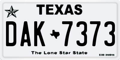 TX license plate DAK7373