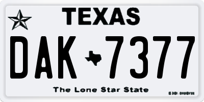 TX license plate DAK7377