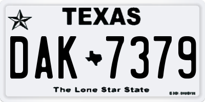 TX license plate DAK7379