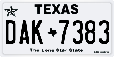 TX license plate DAK7383