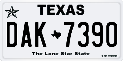 TX license plate DAK7390