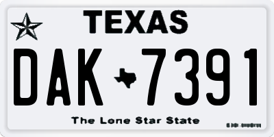 TX license plate DAK7391