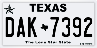 TX license plate DAK7392