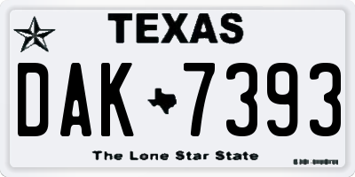 TX license plate DAK7393