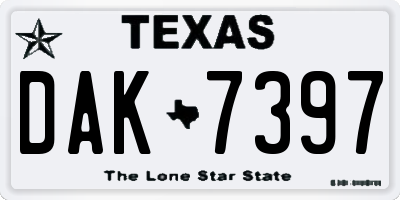TX license plate DAK7397