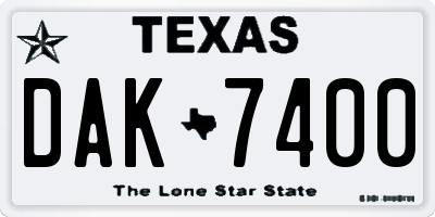 TX license plate DAK7400