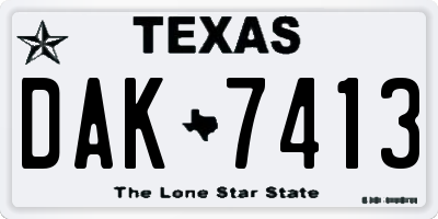 TX license plate DAK7413
